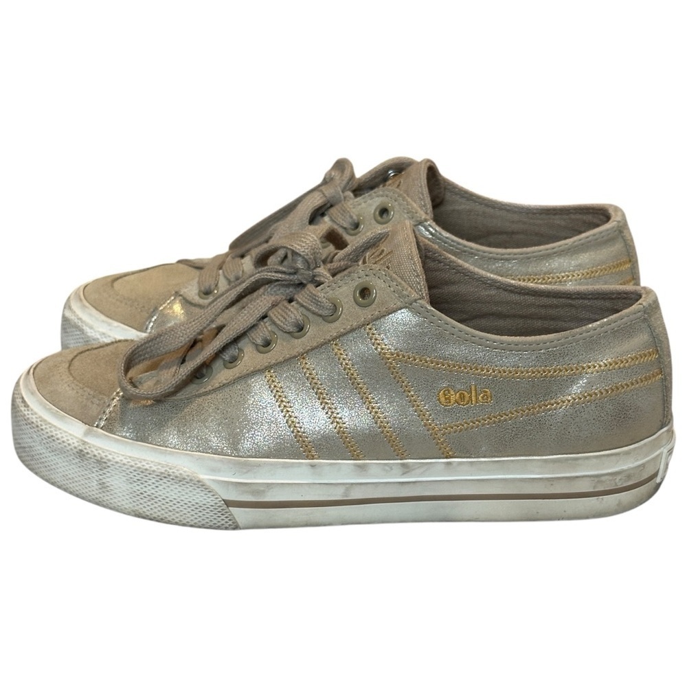 Gola CLA409 Quota II Shimmer Sneakers in Metallic Gold Women’s 6 - Picture 3 of 8